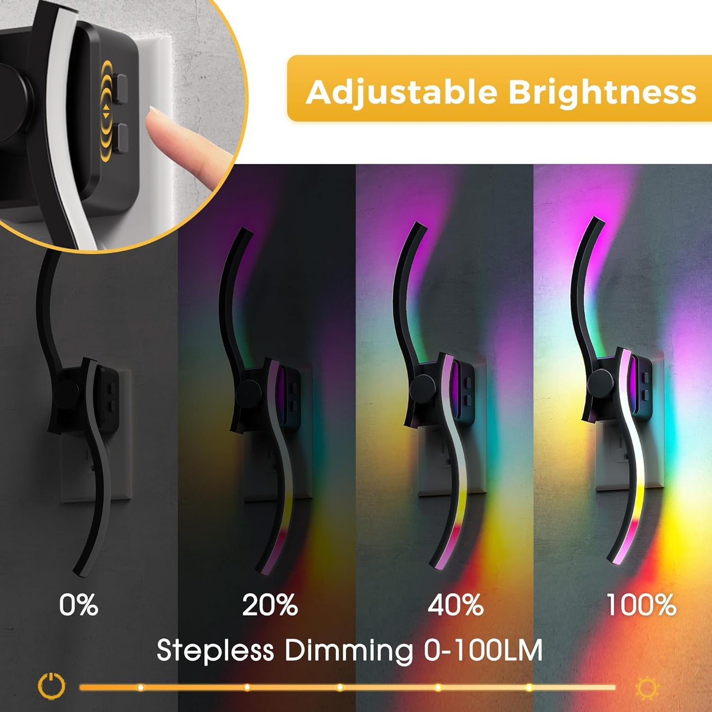 L LOHAS LED Night Light,Dimmable Night Lights Plug into Wall, 2 Pack Acrylic Nightlight with 0-100 LM Adjustable Brightness, 3000K Plug in Night Light with Dusk to Dawn Sensor, for Bathroom Hallway