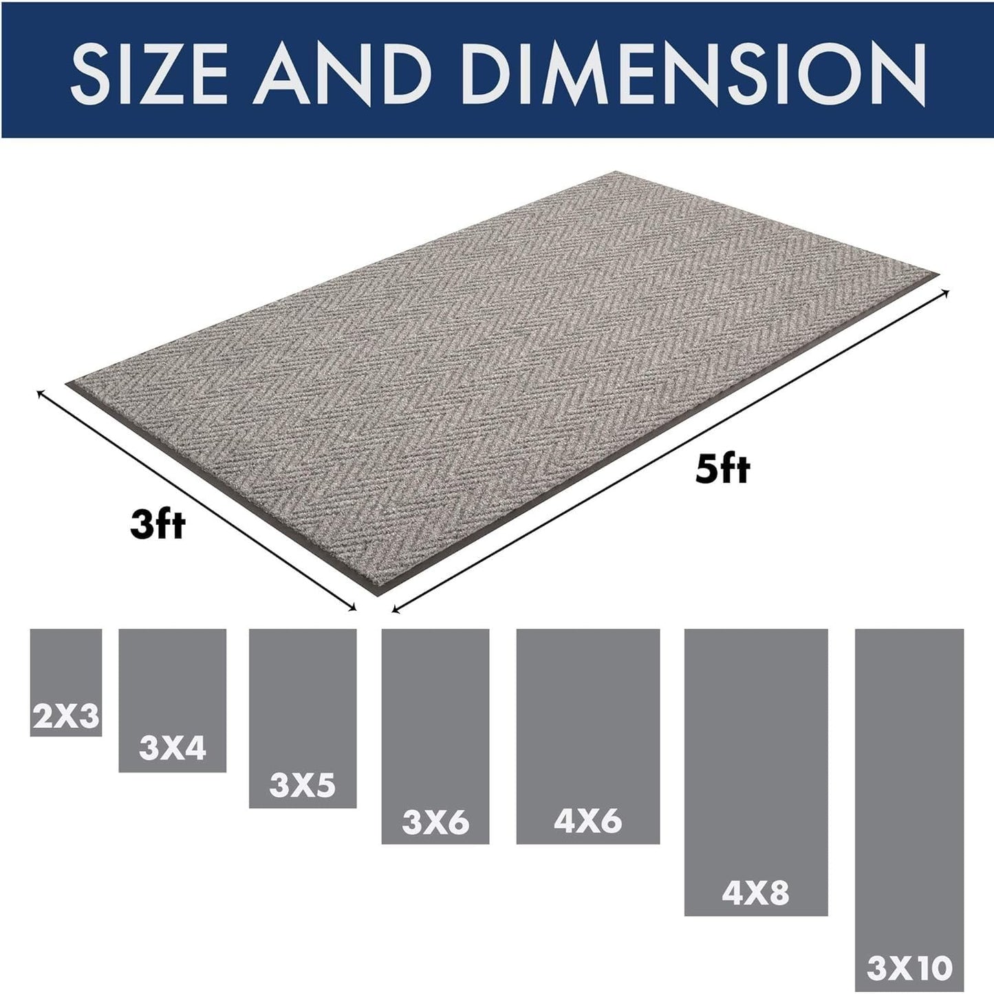 Notrax 118 Arrow Trax® Entrance Mat, for Home or Office, 3' X 4' Gray