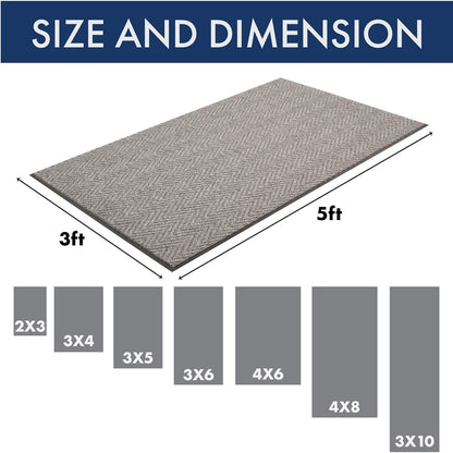 Notrax 118 Arrow Trax® Entrance Mat, for Home or Office, 3' X 4' Gray