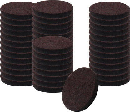 16 Pcs 3"/75mm Felt Furniture Pads Brown Round Self Adhesive | 5mm Thick, Anti Scratch Floor Protectors, For Furniture Feet Chair Legs