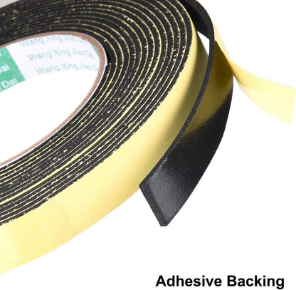 uxcell Sealing Foam Tape 5mm Wide 3mm Thick 4m/13ft Long, Self Adhesive Weather Strip for Window Door Insulation, Pack of 2