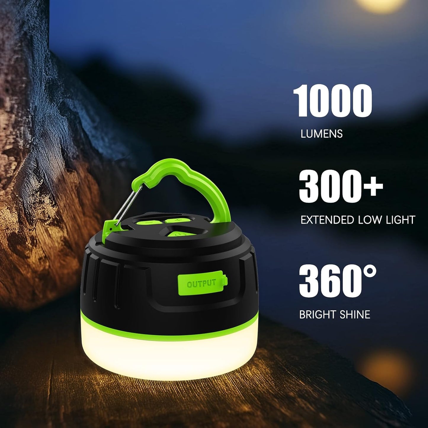 Yonktoo Camping Lantern Rechargeable, 300H Runtime, 6400mAh, IPX5 Waterproof Tent Light for Camping, Hiking, Power Outages, Home, Emergency - Standard Edition,Orange