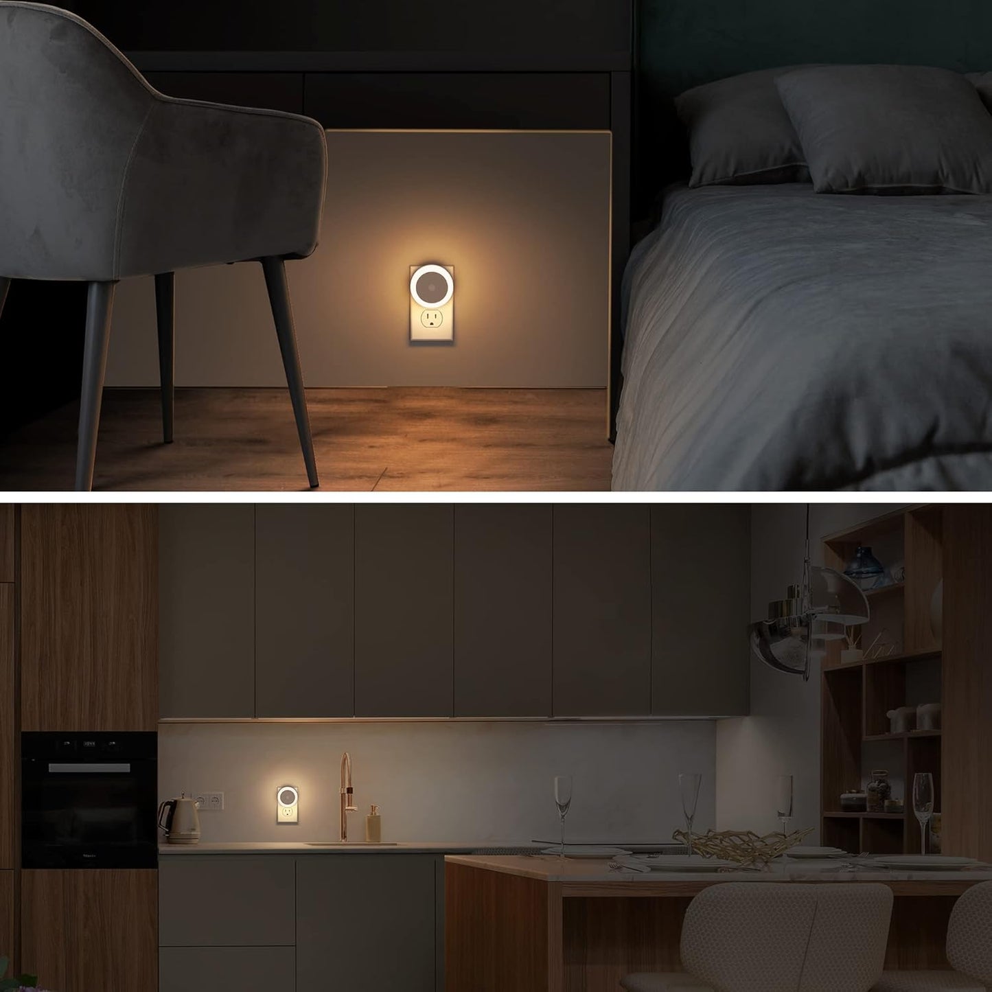 Briignite Motion Sensor Night Light, [2 Pack] Night Lights Plug into Wall, Auto On/Off Motion Activation Nightlight, Energy-Saving 0.6W LED, Daylight White, Ideal for Kids, Bedroom, Bathroom