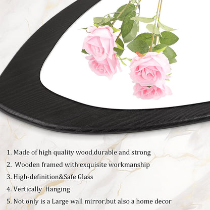 AAZZKANG Irregular Wall Mirror Full Length Black Wood Framed Large | 47"x20" Asymmetrical Full Body Mirrors for Bedroom Living Room Entryway