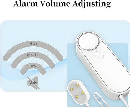 WiFi Water Level Detector Tuya Smart Sensor Alarm Dual Probe Loud Volume APP Alert Monitoring with 6.5 Feet Detection Line for Swimming Pool Fish Tank Aquarium