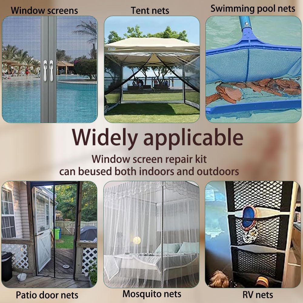 1PC Heavy-Duty Grid Mesh Tape - Self-Adhesive Sash Repair & Window Screen Tape with Super Strong Hold, Good Light Transmission & Weather Resistance for DIY & Home Repair (1PC)