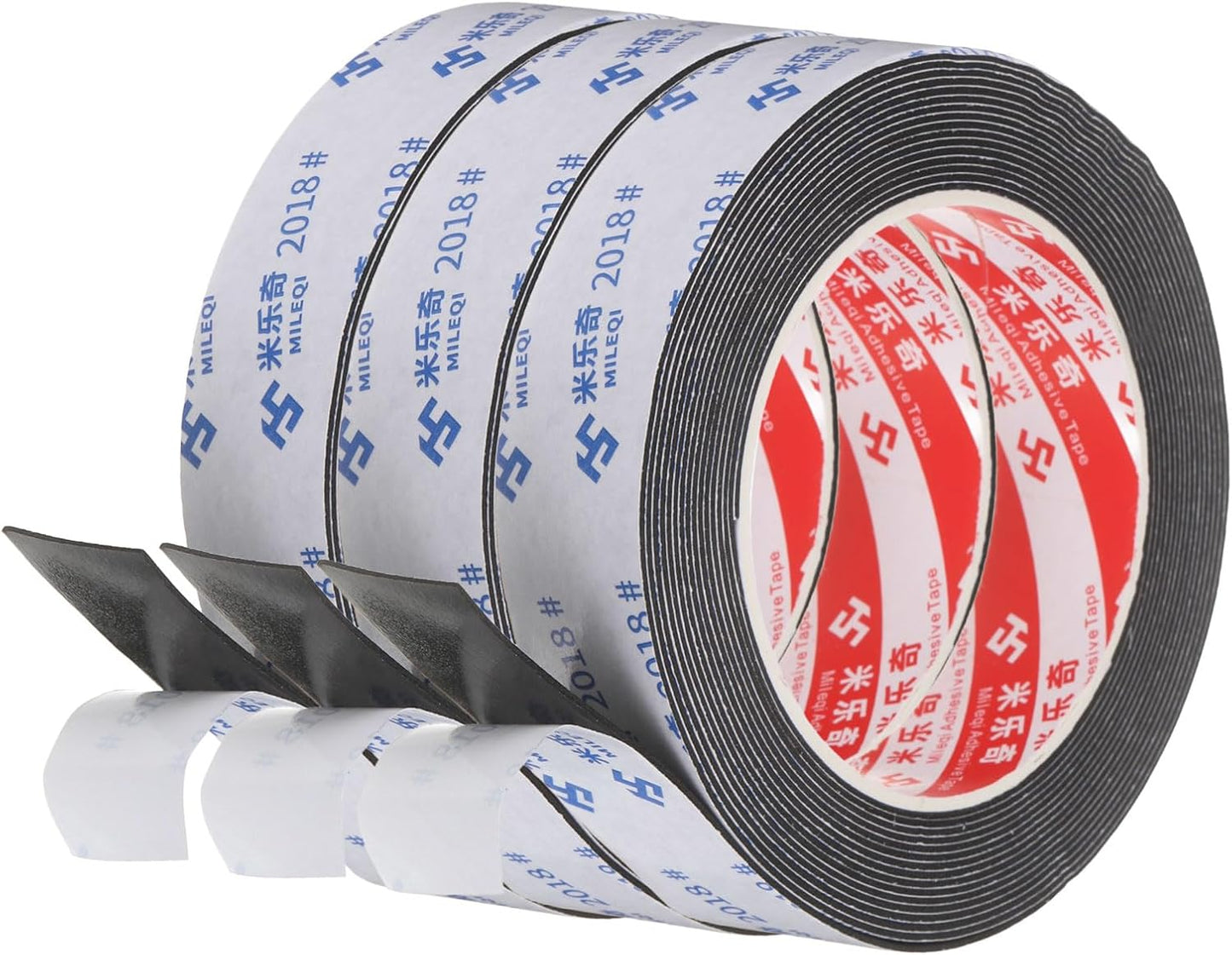 PATIKIL Sponge Rubber Foam Tape, 5/8" W x 1/8" t x 16.4ft l Self-Adhesive Foam Insulation Tape Weather Stripping for Window Door Soundproofing Weatherstrip AC Seal Strip, Black