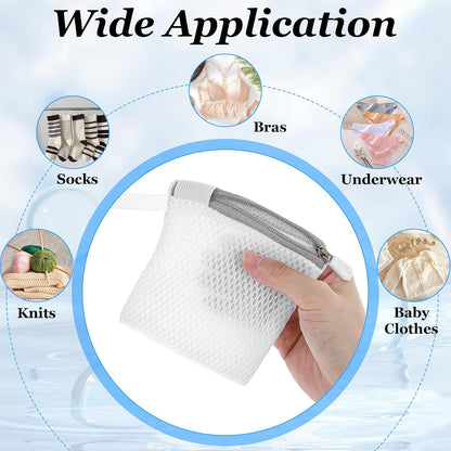 Tyqour 6 PCS Small Laundry Bag Mesh Mini Laundry Bags for Washing Machine 4.3 X 4.3 Inch Wash Bag for Delicates Laundry Pod Mesh Bag with Zipper for Home Travel