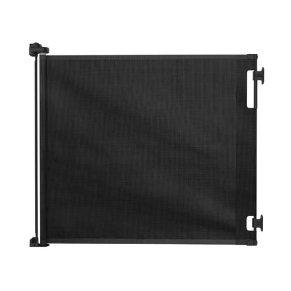 Retractable Baby Gate Perma Child Safety 33" Tall x 55” Wide, Mesh, for Stairs, Doorways, Dogs, Pets, Indoor, Outdoor, One-Handed Operation, Locking, Easy Install, Hardware Mount, White