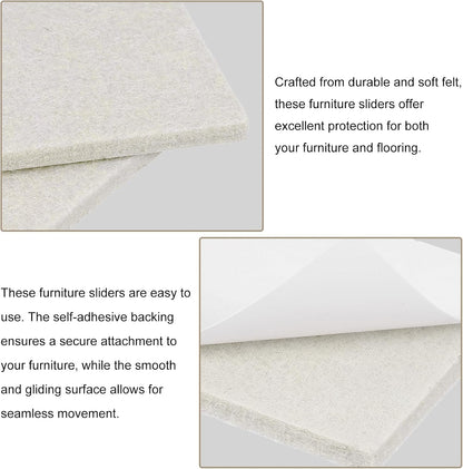 uxcell Furniture Pads, 16Pcs 2.5" - Square Self Adhesive Felt Furniture Pads, Floor Protectors for Furniture Feet Chairs Legs Hardwood Floors (Brown)