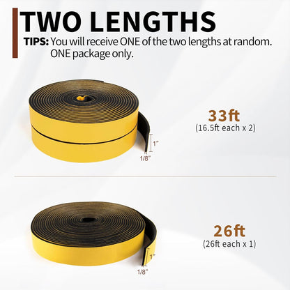 Yotache Self Adhesive Foam Gasket Tape 1/2" W X 1/2" T (New Adhesive Craft) for Doors Soundproofing Weather Seal Strip Insulation, 13 Ft Length