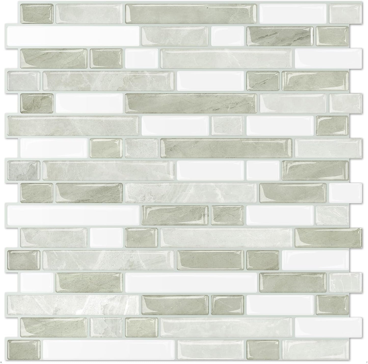 STICKGOO Peel and Stick Backsplash - 10 Sheets of 12”×12” - 3D Self Adhesive Peel and Stick Tile Backsplash for Kitchen & Bathroom