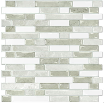 STICKGOO Peel and Stick Backsplash - 10 Sheets of 12”×12” - 3D Self Adhesive Peel and Stick Tile Backsplash for Kitchen & Bathroom