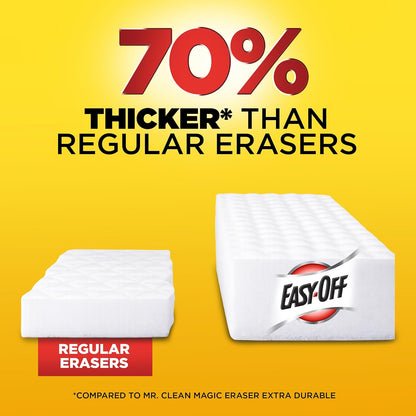 Easy‑Off Heavy Duty 2‑in‑1 Ultra Thick Eraser & Degreasing Formula, 5 Multi‑Use Cleaning Pads — Cuts Through Tough Grease & Grime in Seconds