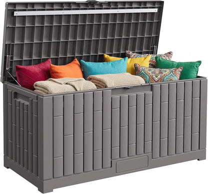 Jocoevol Deck Box 60 Gal, UV Resistant & Waterproof Outdoor Storage Box with Lock, Easy Assemble Storage Bins Container for Pool Patio Garden