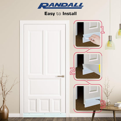 Randall Manufacturing V-63-BR All-Season Door Sweep, Heavy Duty Aluminum, Ideal for Residential & Commercial Use, Easy Installation with Heavy Rubber Seal, Ensure Comfort and Security (3 FT, Brown)