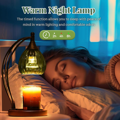 Candle Warmer Lamp with Timer Dimmer - Electric Light Wax Warmer for Jar Candles - Lamp with 2 Bulbs, Unique Birthday Gifts for Women Mom House Warming Gifts New Home Decor