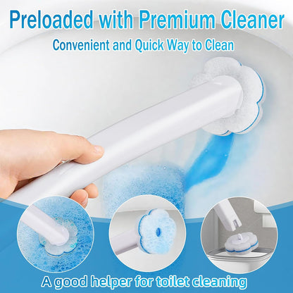2 Pack Disposable Toilet Brush and Holder Set,Extended Handle with 48 Cleaner Refills Toilet Brush for Toilet Bowl Cleaners,Bathroom Cleaning, Bathtub - Blue (Ocean Fresh Scent)