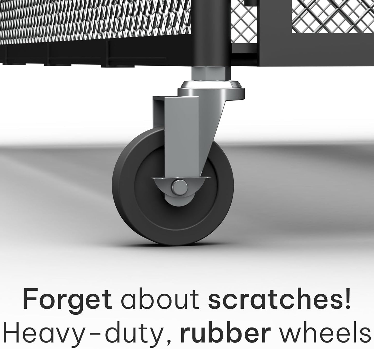 Under Bed Storage with Wheels – Heavy Duty Large Metal Storage Container (70lb Load), Low Profile Rolling Organizer with Removable Rubber Wheels, Easy Access for Clothes, Shoes & Blankets
