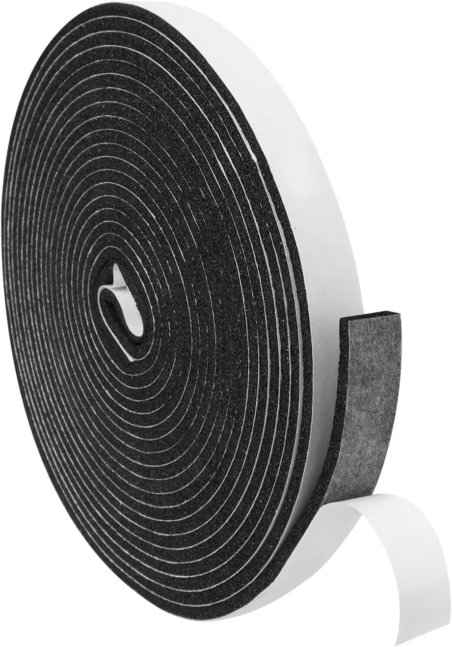 DGSL Foam Insulation Tape, 1/2In x 1/4In x 33Ft Weather Stripping Door Seal Strip for Doors and Windows,Sliding Door,Sound Proof Soundproofing Door Seal,Weatherstrip,Air Conditioning Seal Strip