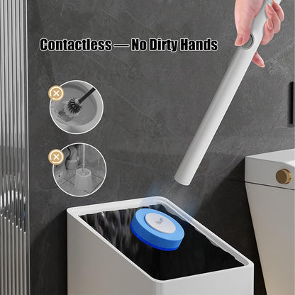 No-Touch Disposable Toilet Scrubber Set,Toilet Brush with Self-Cleaning Disposable Pads,360° Deep Clean,Wall-Mounted Design,for Bathroom & Toilet (Black, 32 pc)