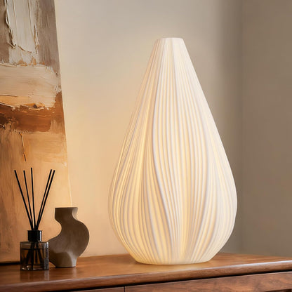 RONDURE Modern Ceramic Decorative Table Lamp Living Room Bedroom Bedside | Handcrafted Unique Warm Ambient Lighting Lamp, Accent White Translucent Ceramic shade, Fully Dimmable, Corded, Bulb Included