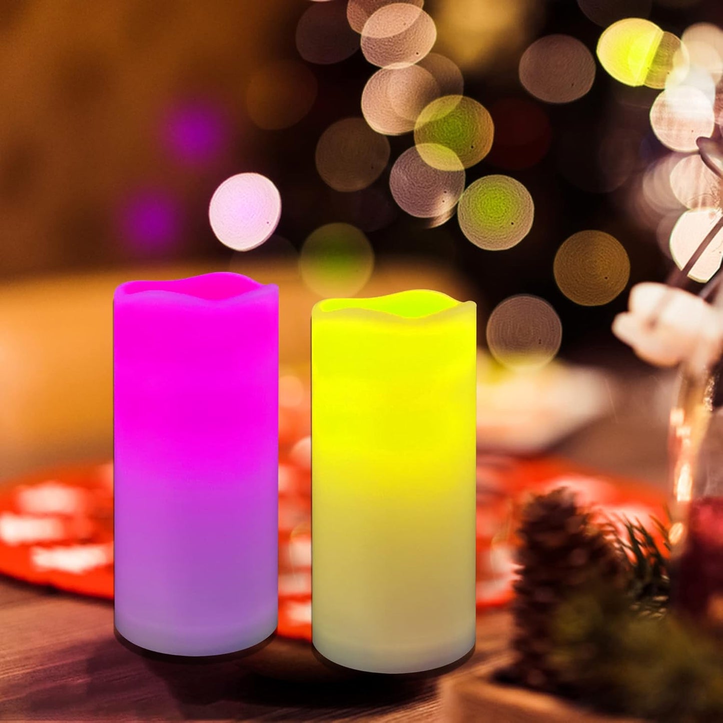 CANDLE CHOICE Waterproof Outdoor Battery Operated Flameless Candles with Remote Timer Plastic Flickering Fake Electric LED Pillars for Lantern Garden Wedding Christmas Decorations 3x4 Inches 3 PCS