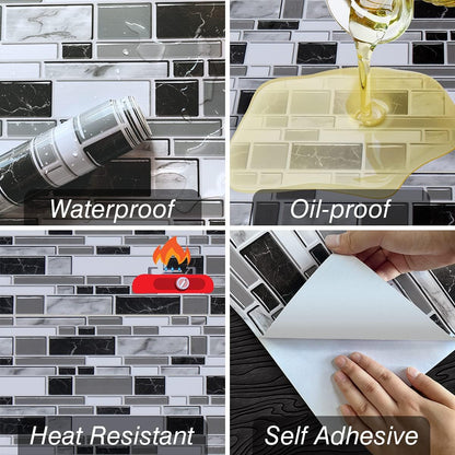 Livebor Peel and Stick Backsplash Wallpaper Kitchen Backsplash Wallpaper 11.8inch x 118.1inch Tile Contact Paper Kitchen Peel and Stick Countertops Waterproof Contact Paper for Bathroom Tile Vinyl