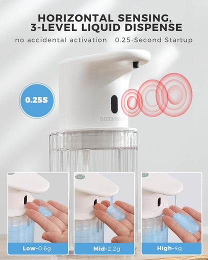 Automatic Foaming Soap Dispenser Touchless, 3 Adjustable Liquid Levels, 10oz/300ml Rechargeable, IPX7 Waterproof for Bathroom, Kitchen, Black