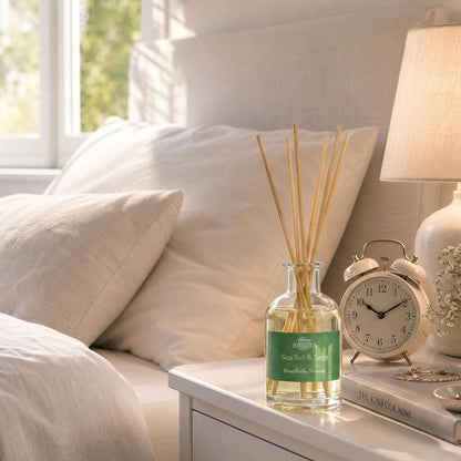 Natural Reed Diffuser Set, Fresh Lemon 3.52 oz (100ml) Scented Diffuser with Sticks Home Fragrance Reed Diffuser for Bathroom Shelf Decor, Ideal Gift for Woman