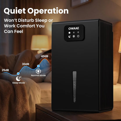 Dehumidifier, 1000 sq.ft Quiet Dehumidifiers for Home Bedroom Basement Bathroom with 95oz Water Tank, Sleep Mode, Auto Shut-Off 7 Colors LED Light, Black