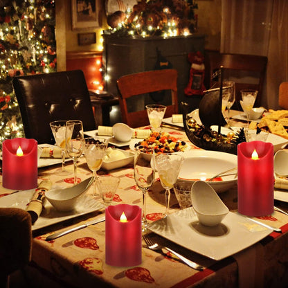 Flameless Flickering LED Battery Candles :Set of 3 Ivory Real Wax Pillar Operated Fake Faux Lights with Remote Control and Timer Function Flicker Candle for Decoration Christmas Votive Garden Outdoor