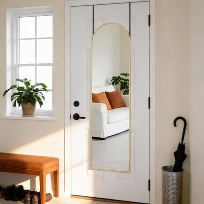 DUMOS 64"x21" Full Length Mirror, Full Body Mirror, Black | Aluminum Alloy Thin Frame, Leaning or Hanging, Suitable for Bedroom, Livingroom, Cloakroom