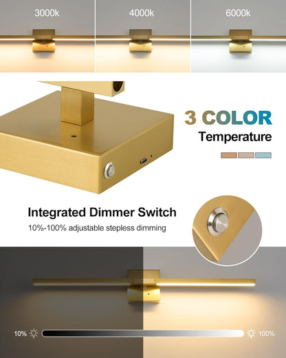 8000mAh Battery Operated Wall Sconce with Remote Control, 3000K-6000K Dimmable Black Wireless Rechargeable Wall Sconces Set of Two with Timer Function for Living Room, Bedroom, Stairwell, TV 24 Inch