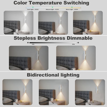LYTARA Battery Operated Wall Sconce Set of Two, Rechargeable Wall Lights with Motion Sensor, Remote Control, Dimmable Metal Magnetic Wall Lamp for Decor, Bedroom, Night Light (Black, 2 Pcs)