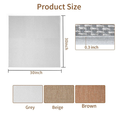 Carpet Stairs Runner for Wood Stairs, 30"x 30",Reusable Washable Self-Stick Stair Treads, for Indoor Steps, Non Slip for Kids Elders and Pets Stair Mats Residue Free, Beige 1-Pack