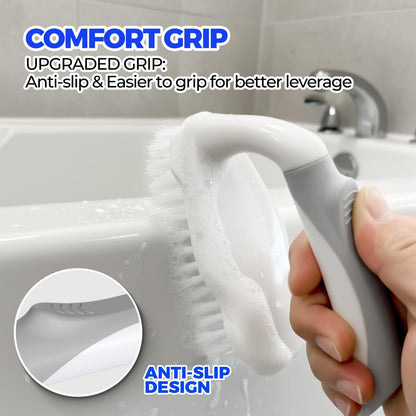 Scrub Brush - 6 Pack, Scrub Brushes for Cleaning, Heavy-Duty Scrub Brush, Stiff Bristles Cleaning Brush, for Kitchen, Bathtub, Floor and Wall Surfaces, Grey