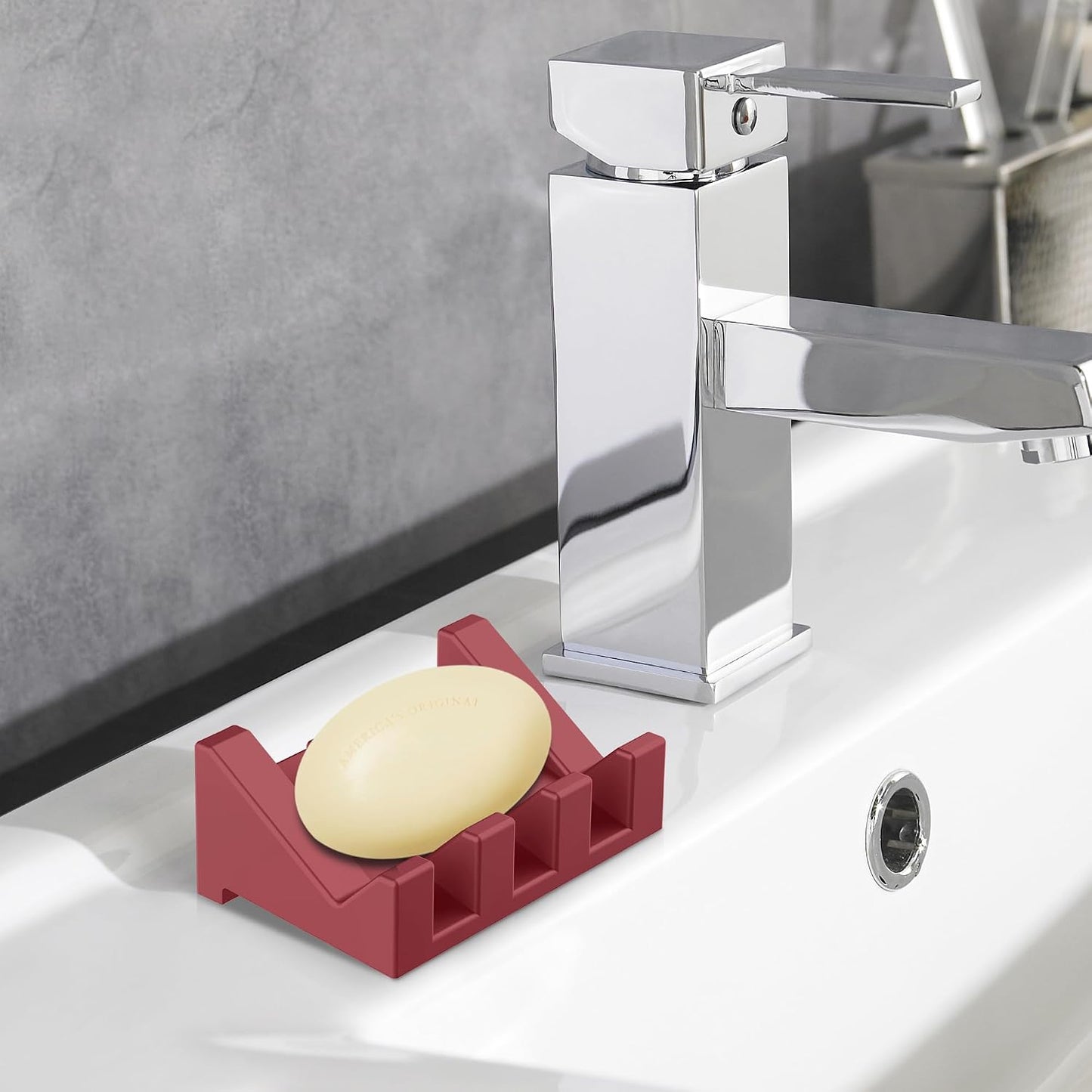 Silicone Soap Dish Set,3PCS Self Draining Soap Holder for Bar Soap | Self draining silicone soap dish with drainage,waterfall design keeps bar soap dry,extended soap holder for shower,bathroom