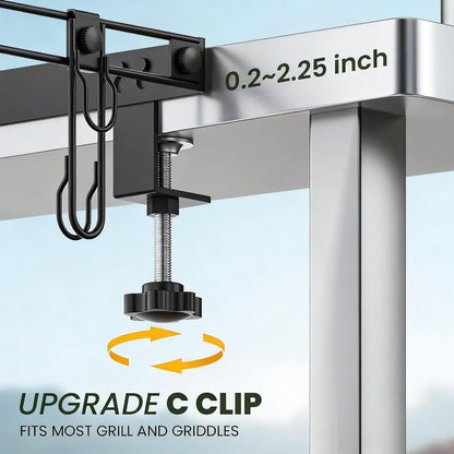 Grill & Griddle Hanging Trash Bag Holder, 13 Gallon Metal Camping Garbage Bag Holder Frame, Trash Bin Compatible with Most Outdoor Grills & Griddles