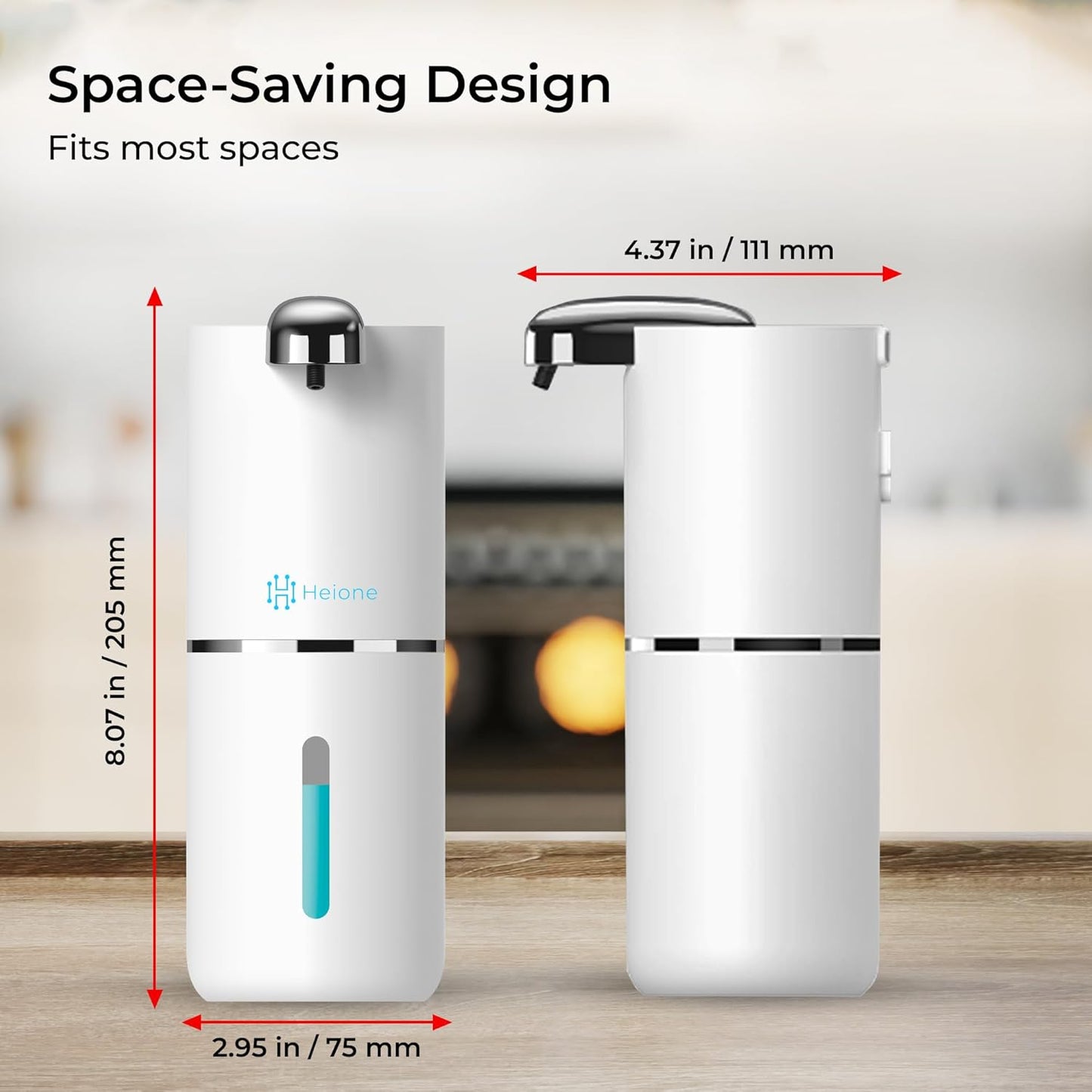 Automatic Touchless Foam Soap Dispenser - USB-C Rechargeable Foaming Soap Pump, IPX5 Waterproof for Bathroom & Kitchen, 12.8oz, Wall Mount or Countertop (Black)