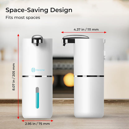 Automatic Touchless Foam Soap Dispenser - USB-C Rechargeable Foaming Soap Pump, IPX5 Waterproof for Bathroom & Kitchen, 12.8oz, Wall Mount or Countertop (Black)