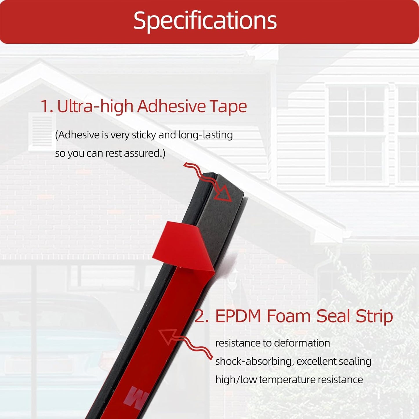 Foam Rubber Seal Strip, Self-Adhesive Rectangle EPDM Rubber Weather Stripping for RV, Boat, Auto, Truck, Marine, Garage Doors/Window and More, W:0.5"; H:0.25",13FT