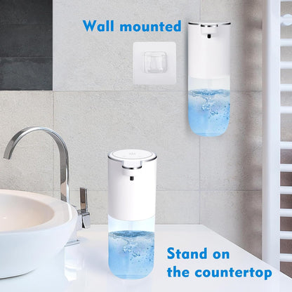 XINKORA Automatic Foaming Soap Dispenser, Touchless Foam Hand Soap Dispenser for Bathroom, 4-Level Adjustable,13.5oz/400ml, Wall Mounted, Rechargeable