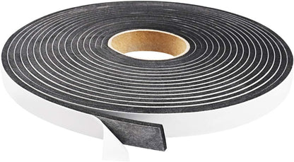 Seal Foam Tape,1/2 Inch W x 1/8 Inch T Weather Stripping for Door and Window,High Density Single Sided Closed Cell Door Insulation Weather Strip, 3 Rolls Total 50FT Black