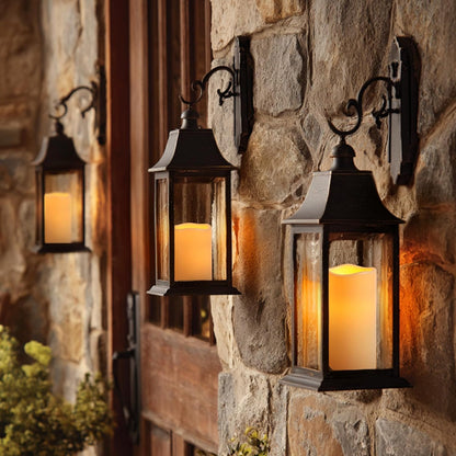 Raycare Outdoor Waterproof Flameless Candles, Battery Operated LED Electric Candles with Remote and Timers, Fake Pillar Candle for Patio, Porch, and Wedding Decor, Ivory, Set of 3(3"x4" 5" 6")