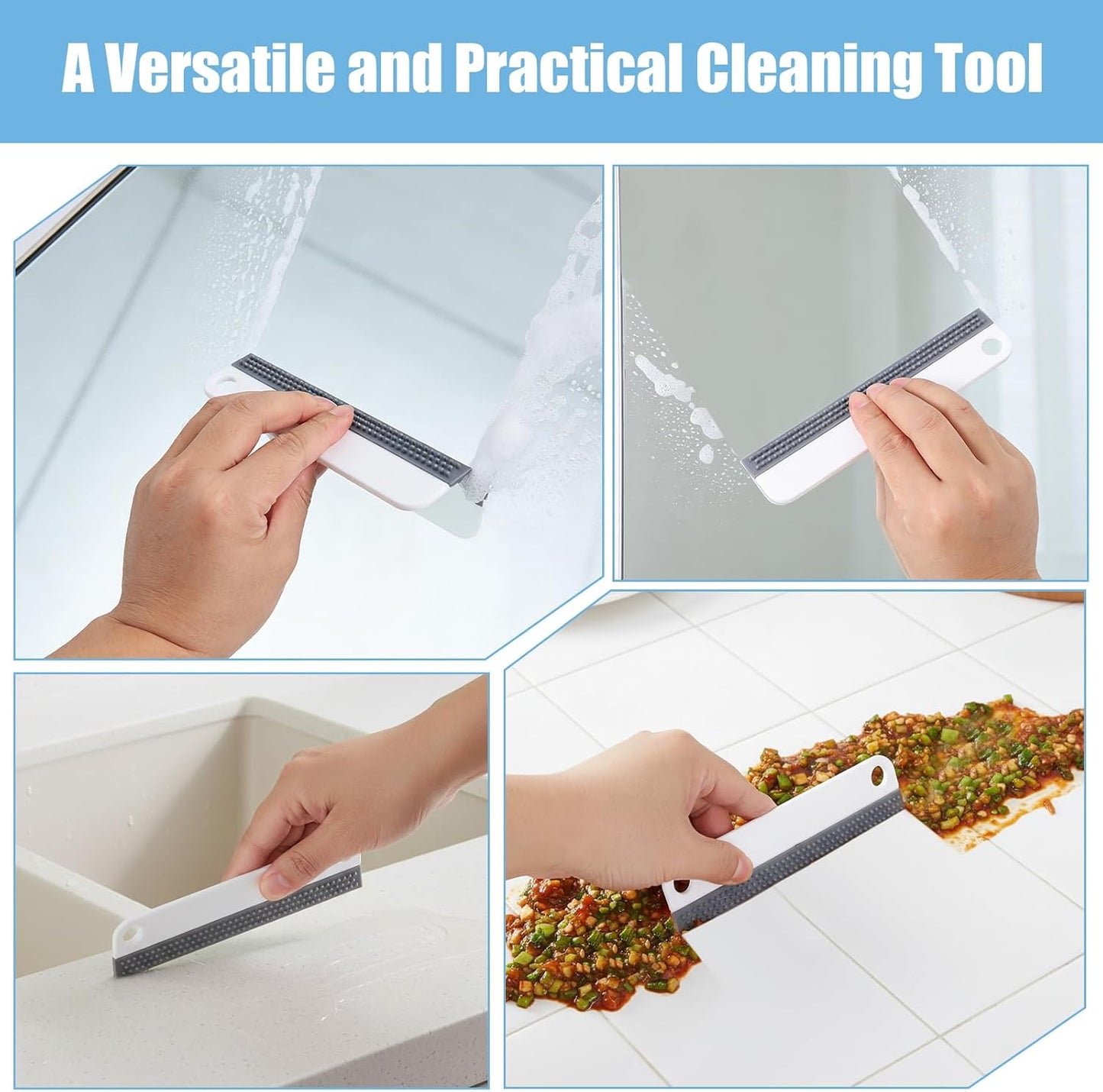 Small Rubber Squeegee, All-Purpose Mini Soft Rubber Window Squeegee Silicone Mini Kitchen Countertop Scraper for Cleaning Sink, Counter, Tiles,Car Windows and Side Mirrors