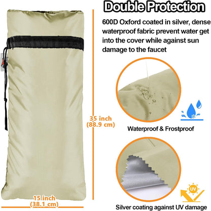XXL Outdoor Faucet Covers for Winter, 3M Thinsulate Insulation Faucet Freeze Protector, 25”H x 13”W for Garden Lawn Faucets & Yard Hydrant, Waterproof Insulated Spigot Cover Faucet Sock – Black