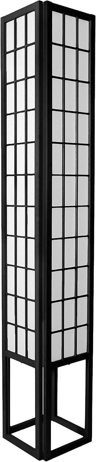 Red Lantern 72" Window Pane Shoji Lamp, Black