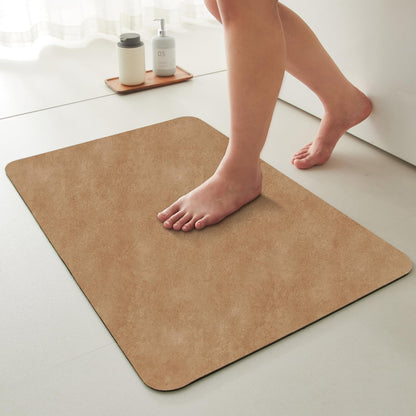TYUU Bath Mat, Bathroom Rugs Non Slip Washable Thin Absorbent Quick Dry Bath Mat Fits Under Door Bathroom Floor Mat Perfect for Bath, Shower, or Sink 16"x24" Dark Grey