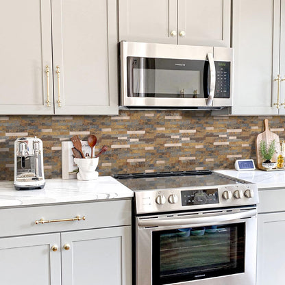 STICKGOO Peel and Stick Backsplash Tile, Stick on Backsplash for Kitchen and Bathroom, Volakas White Look PVC Mixed Metal Silver Self Adhesive Wall Tiles(Sample)